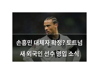 손흥민 대체자 확정? 토트넘 새 외국인 선수 영입 소식
