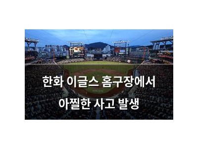 한화 이글스 홈구장에서 아찔한 사고 발생