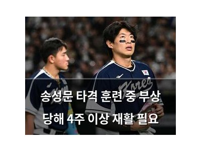 송성문 타격 훈련 중 부상 당해 4주 이상 재활 필요
