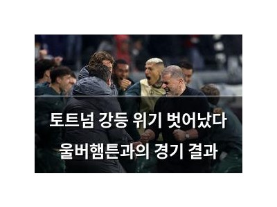 토트넘 강등 위기 벗어났다 울버햄튼과의 경기 결과