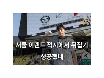 서울 이랜드 적지에서 뒤집기 성공했네